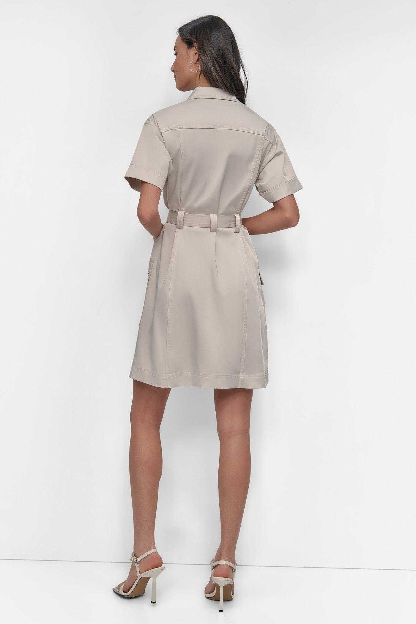SHIRT DRESS WITH FRONT ZIPPER Product Image