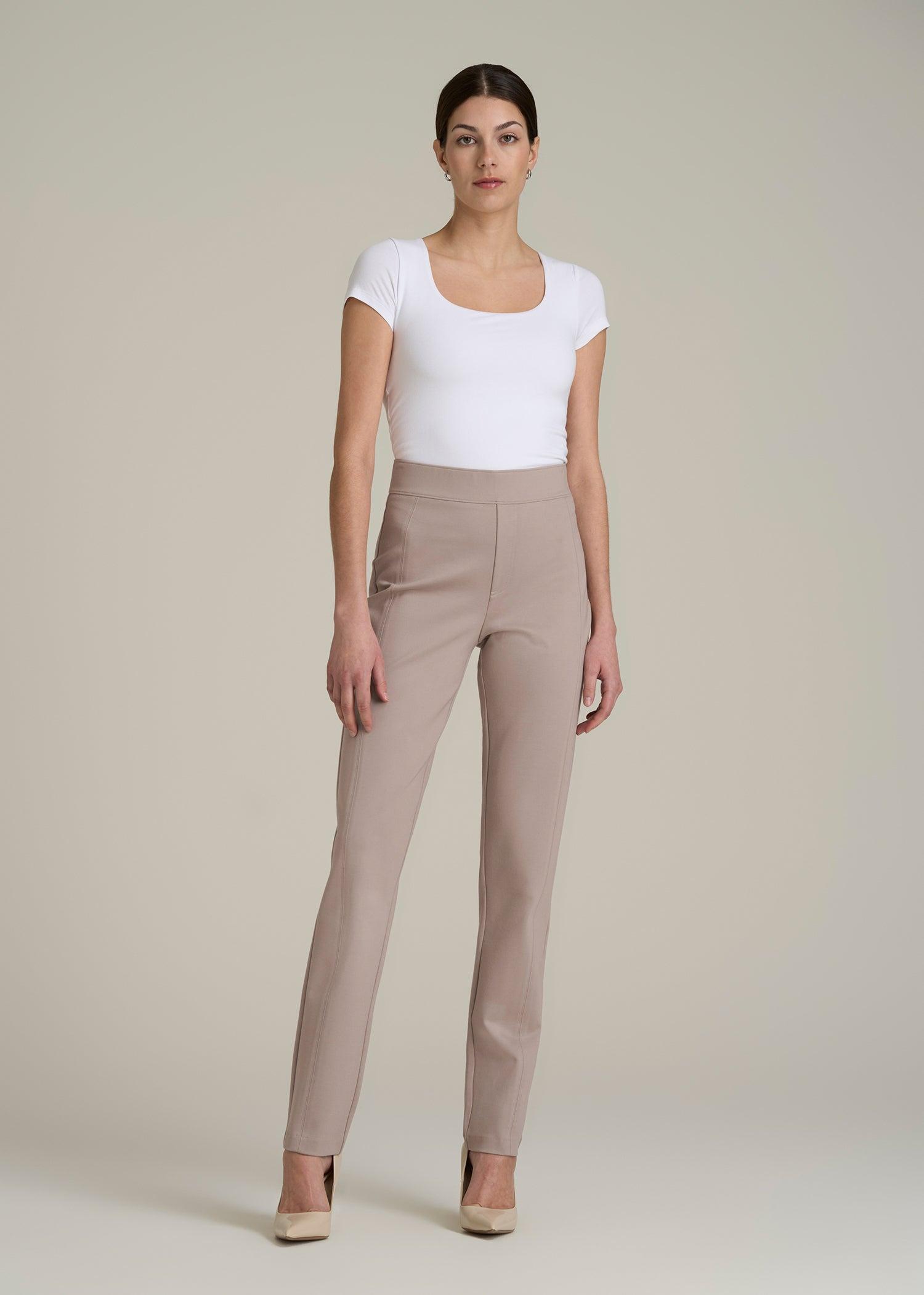 Pull-on Slim Dress Pants for Tall Women in Truly Taupe Female Product Image