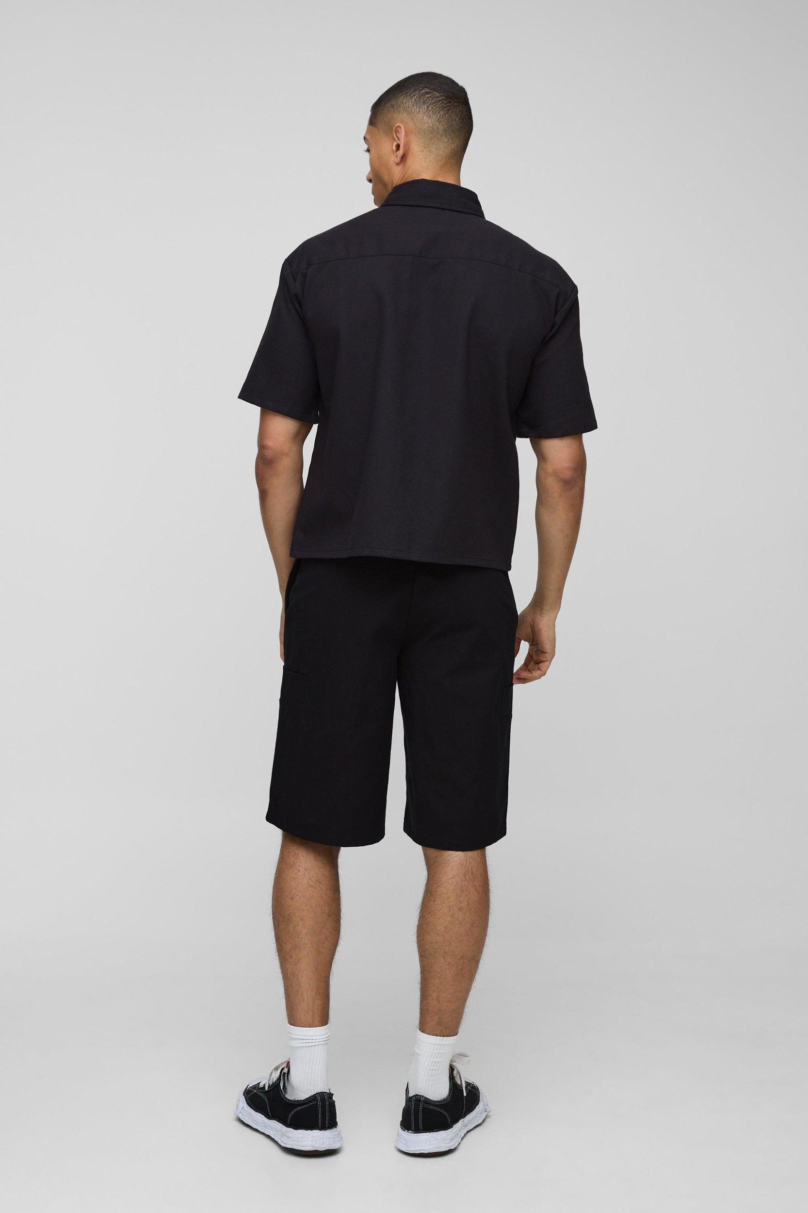 Oversized Boxy Homme Collared Shirt | boohooMAN USA Product Image