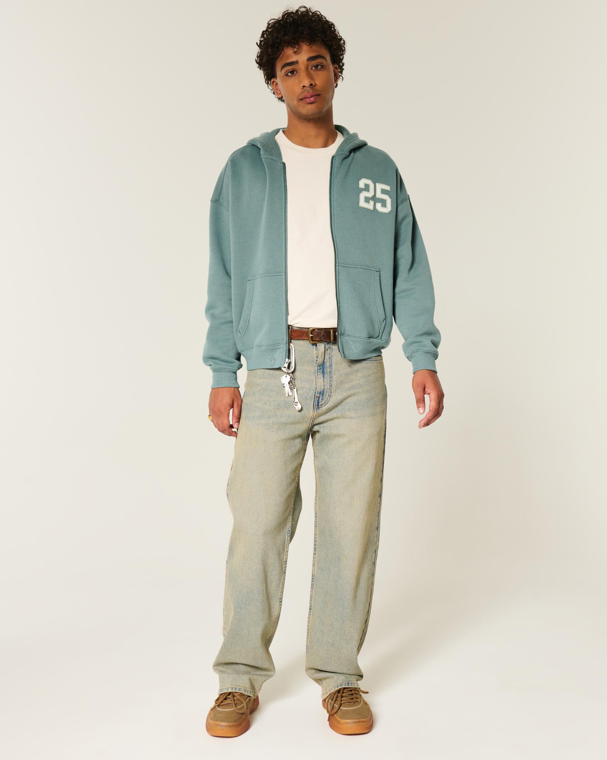 Boxy Providence Rhode Island Graphic Zip-Up Hoodie Product Image