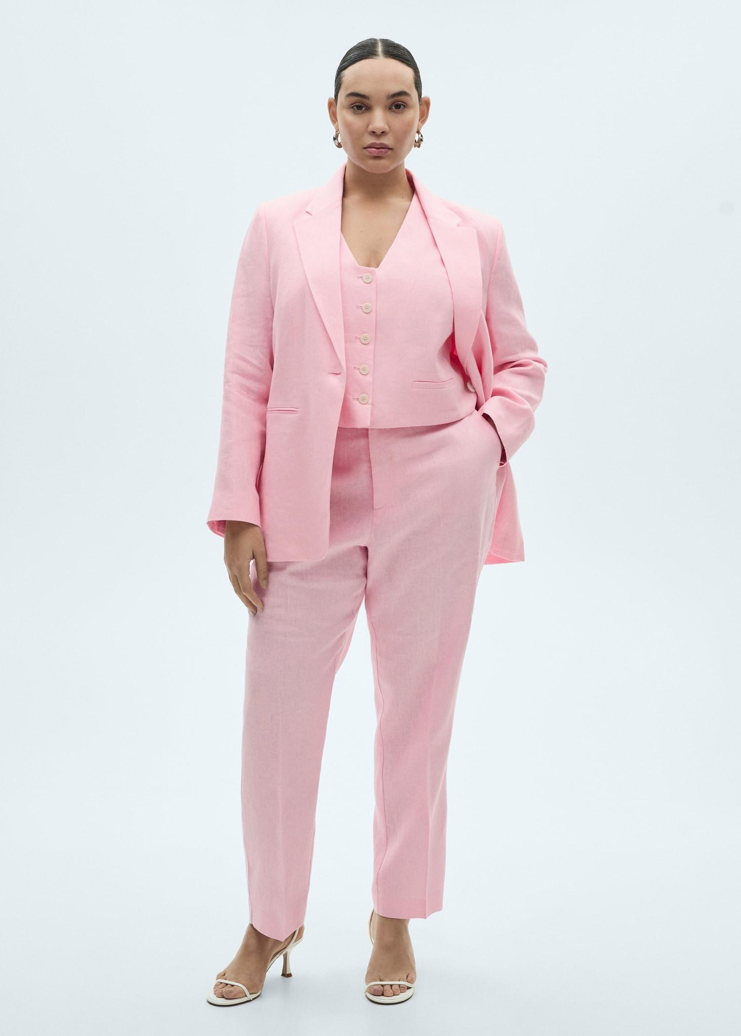 Linen suit blazer - Women | MANGO USA Product Image