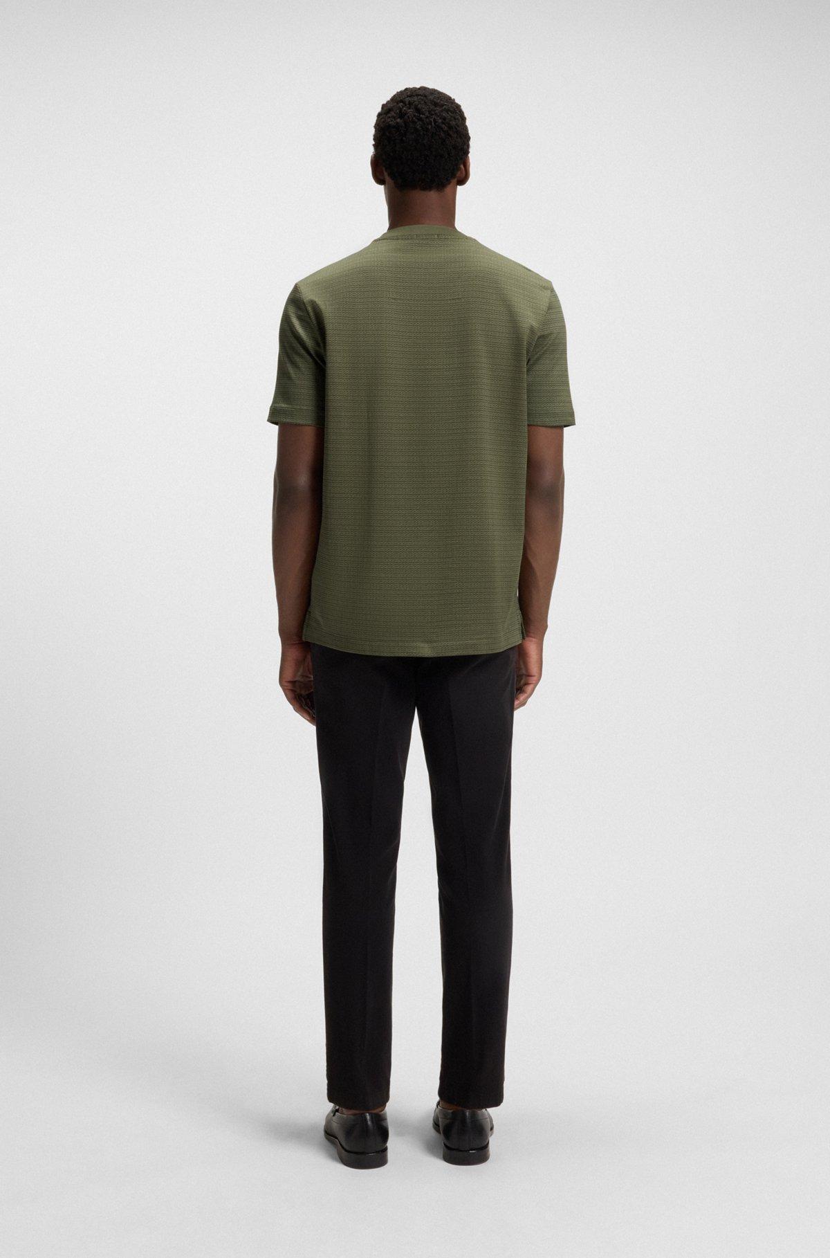 Mercerized-cotton T-shirt with grid pattern Product Image