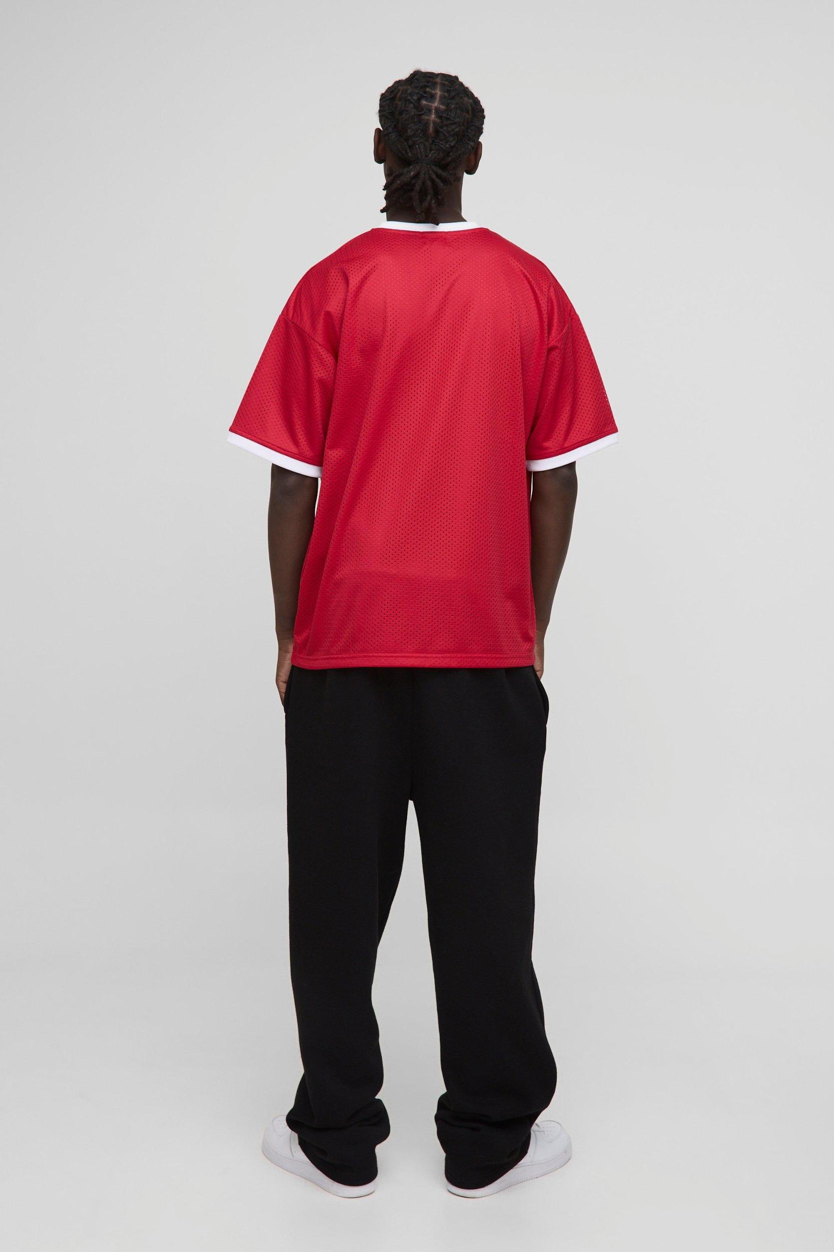 Oversized Man Mesh Ringer T-Shirt | boohooMAN USA Product Image