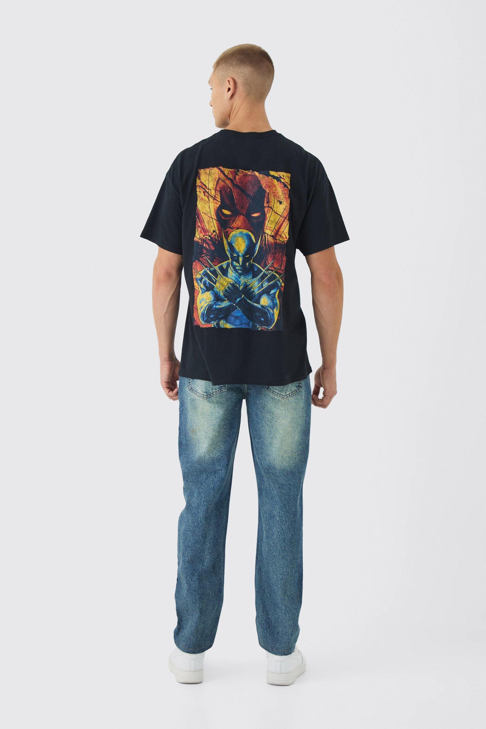Oversized Deadpool Wolverine License T-Shirt | boohooMAN USA Product Image