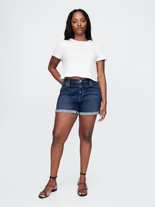 5" Mid Rise Girlfriend Denim Shorts Product Image
