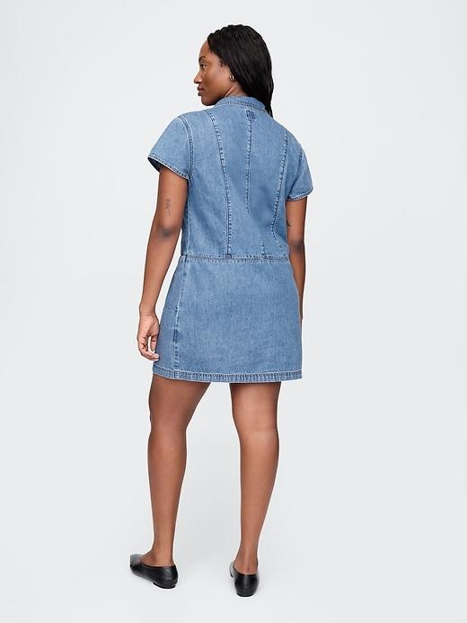 UltraSoft Denim Mini Shift Dress Product Image