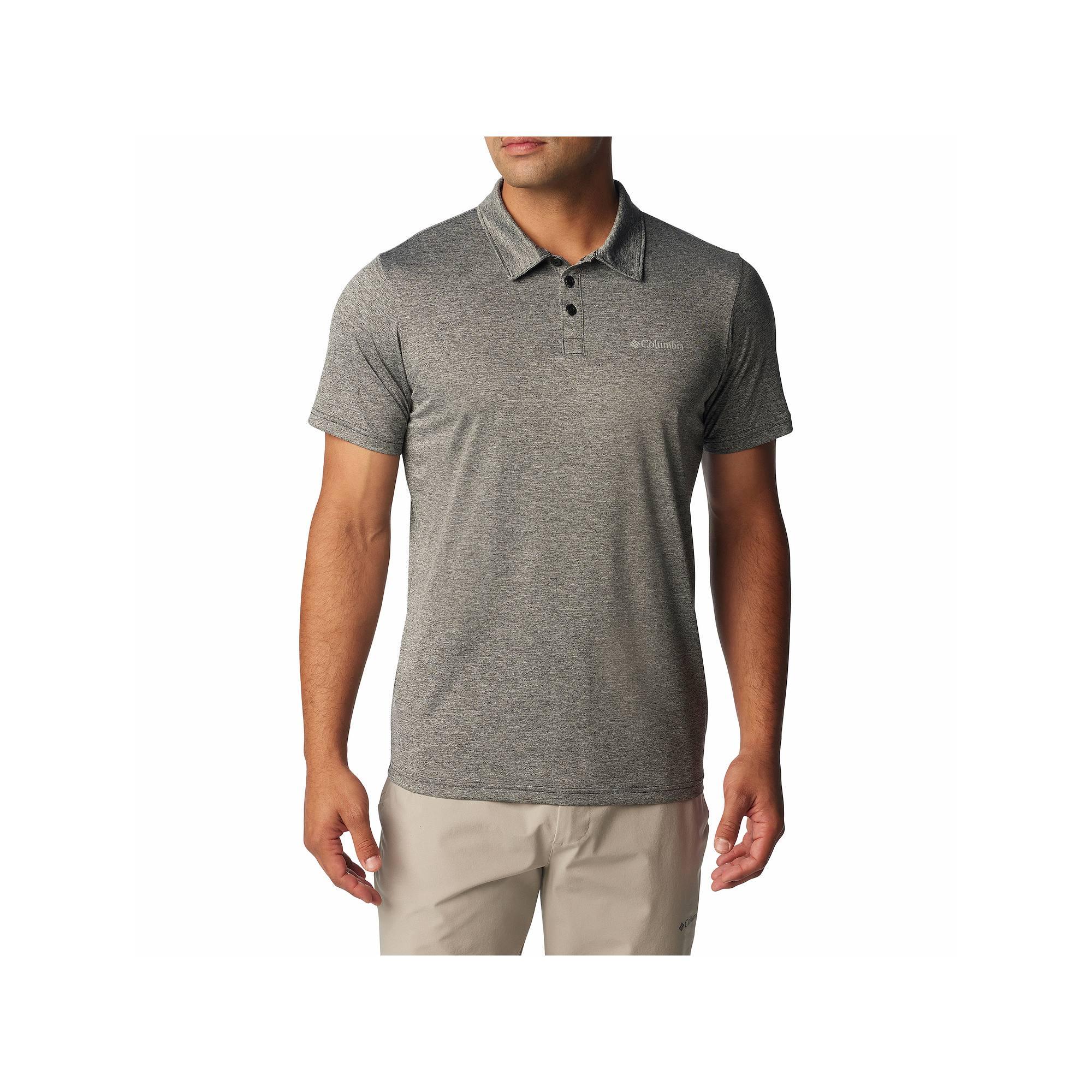 Men's Columbia Hiking Polo, Size: Medium, Black Grey Product Image