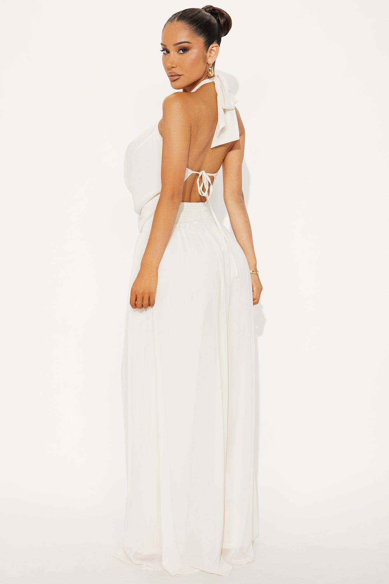 Dreamy Vacation Chiffon Pant Set - Cream Product Image