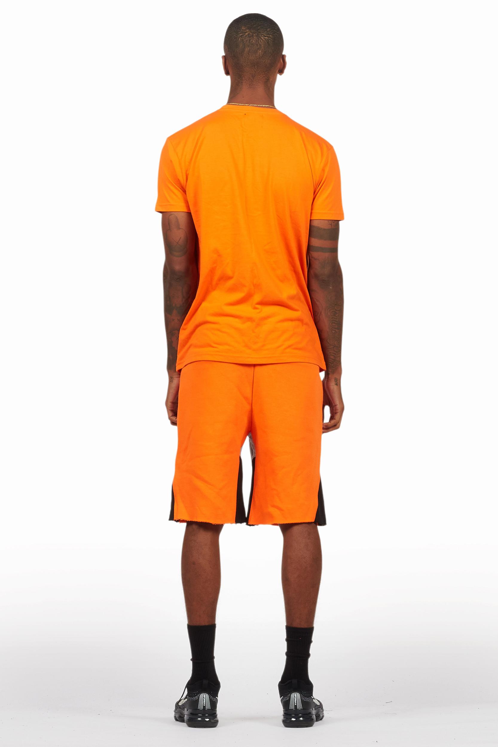 Allstar Orange/Black T-Shirt Short Set Male Product Image
