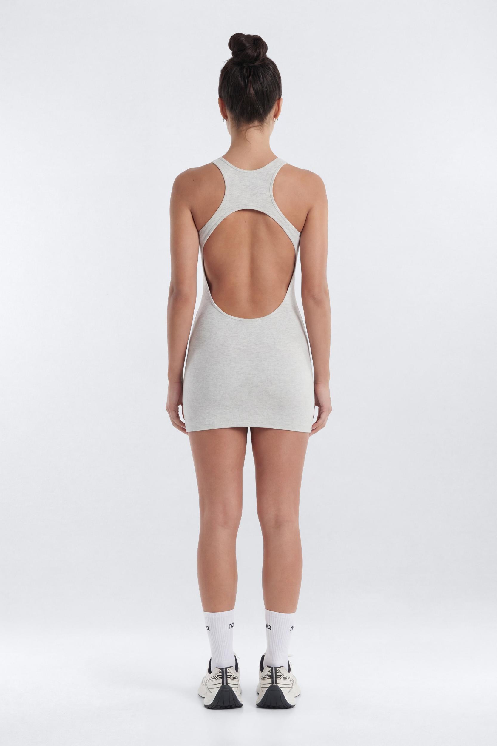 CottonFlex™ Low Back Sports Romper - Heather Grey Female Product Image