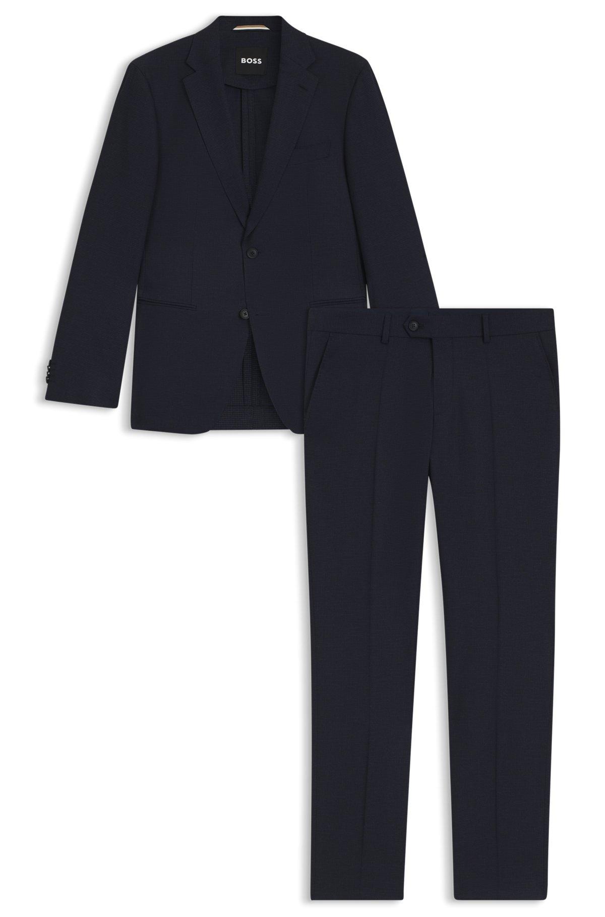 Extra-slim-fit suit in a micro-pattern wool blend Product Image