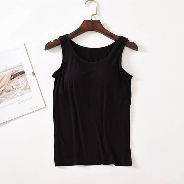 Skinn Soft Round Neck Built-in Bra Tank Top (Small to XL) Product Image