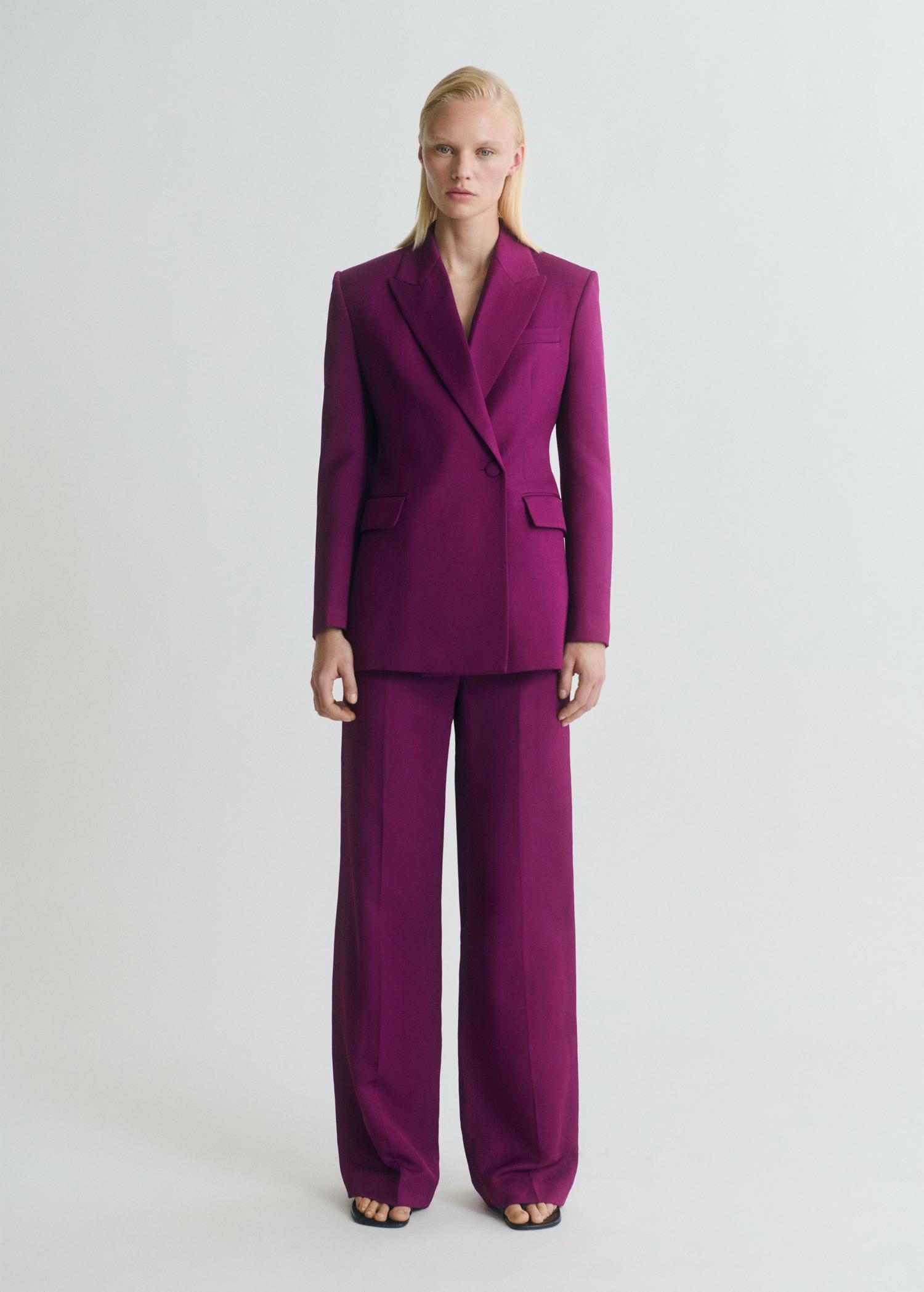 Straight-fit linen-blend suit pants - Women | MANGO USA Product Image