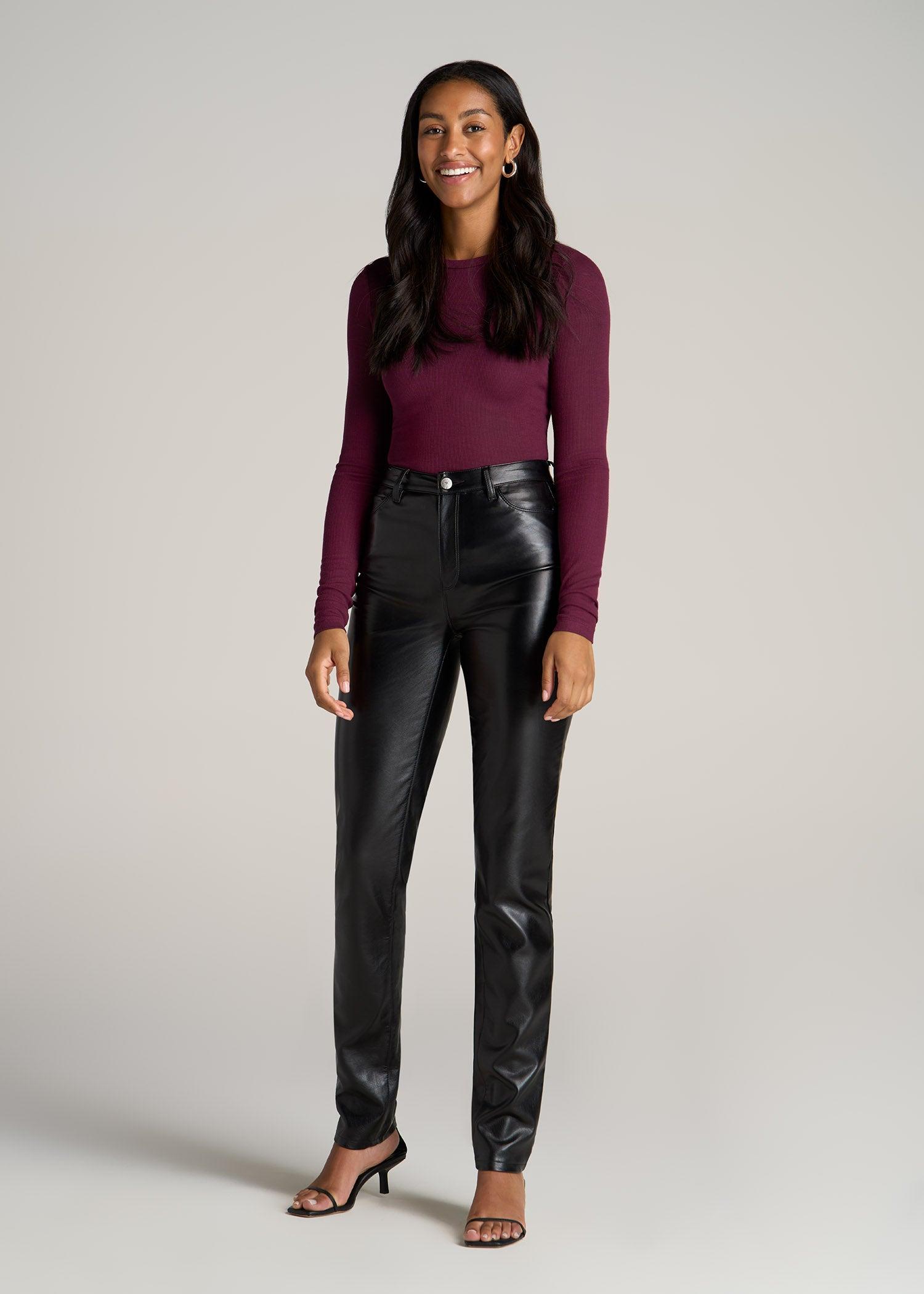 FITTED Ribbed Long Sleeve Tee for Tall Women in Emerald Product Image