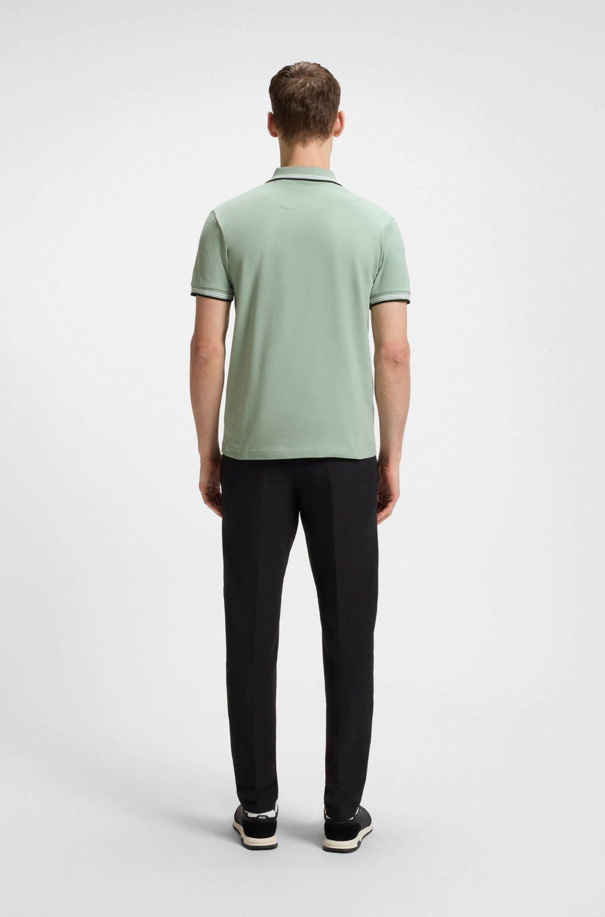 Stretch-cotton slim-fit polo shirt with branding Product Image