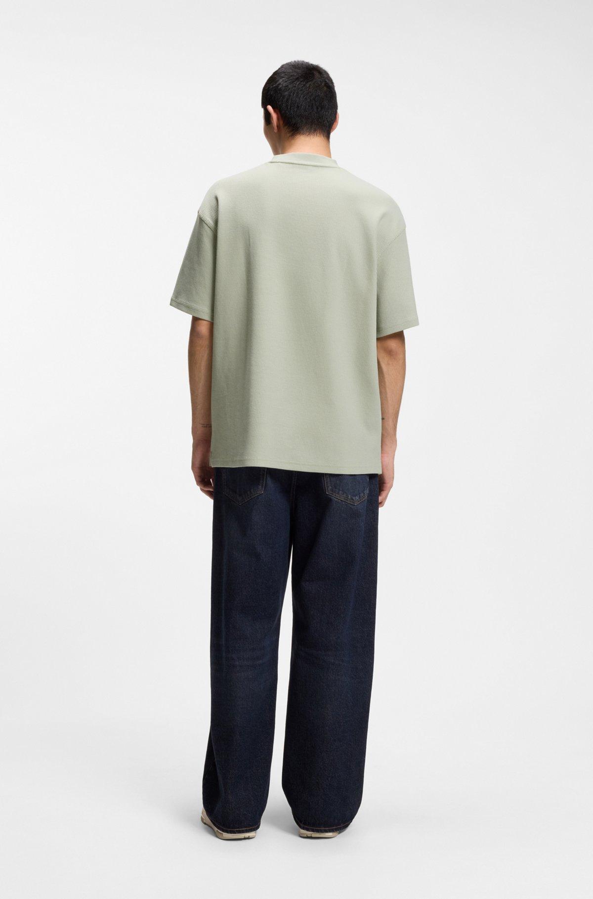 Waffle-structure T-shirt in a cotton blend Product Image