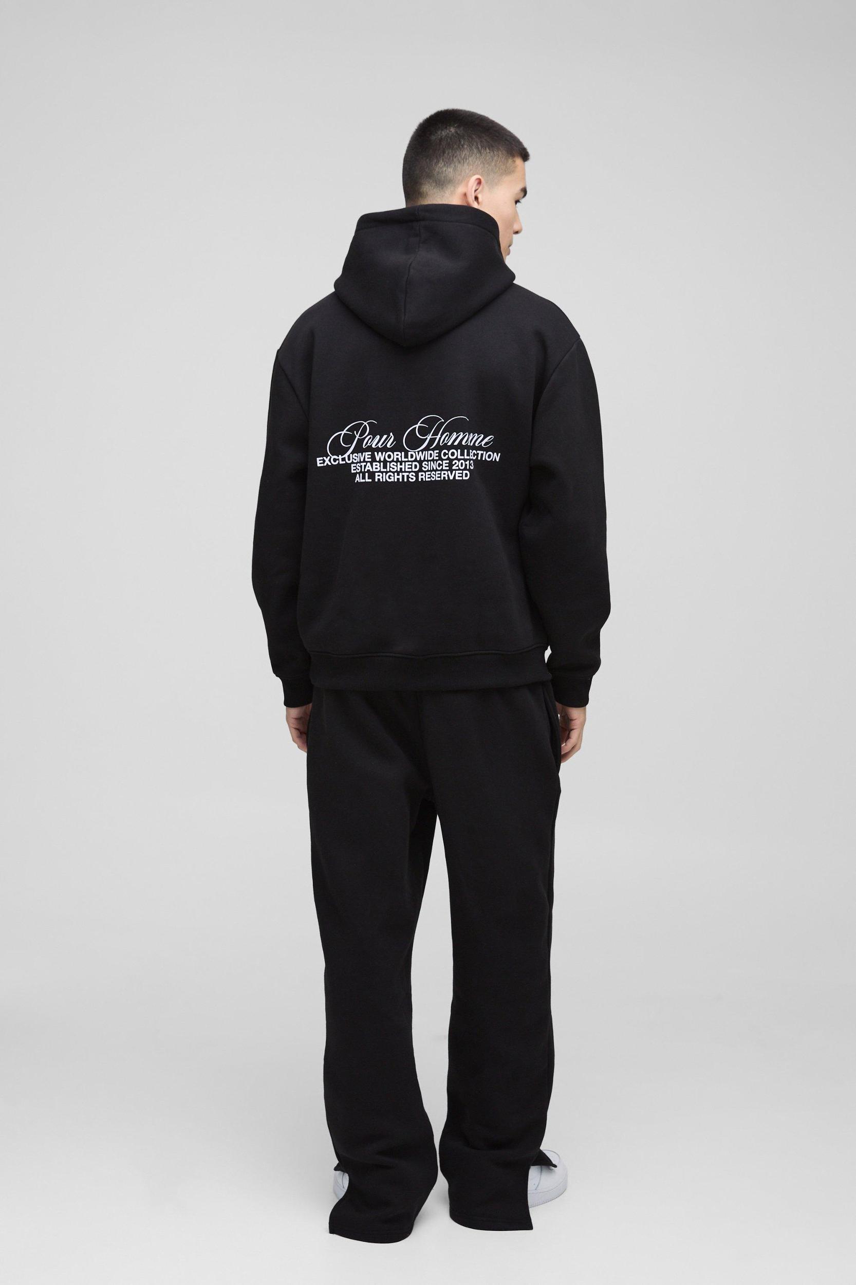 Oversized Homme Hooded Split Hem Tracksuit | boohooMAN USA Product Image