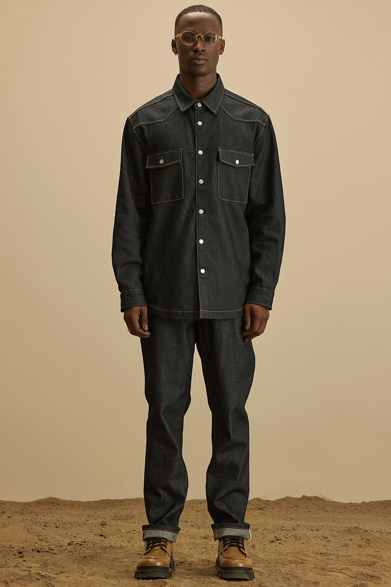 Collin Raw Denim Slim Jeans  - Indigo Product Image
