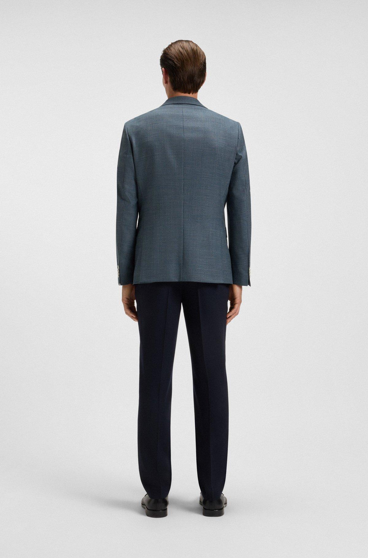 Patterned wool suit jacket with crease resistance Product Image