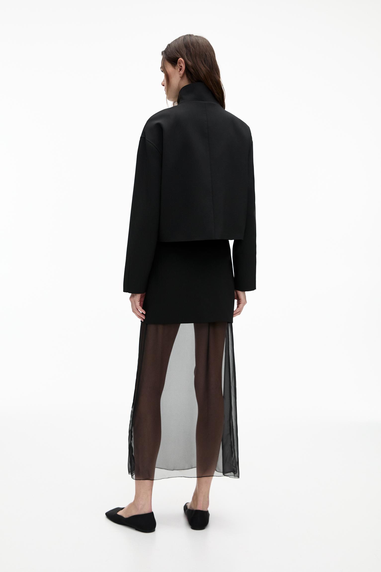 Lightweight fabric jacket with zipper Product Image