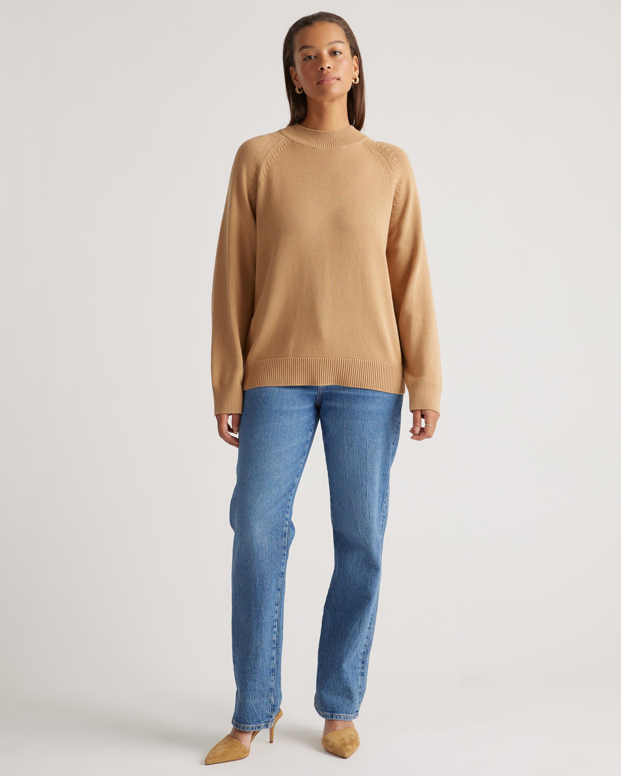 Quince | Women's Mock Neck Sweater Organic Cotton Product Image