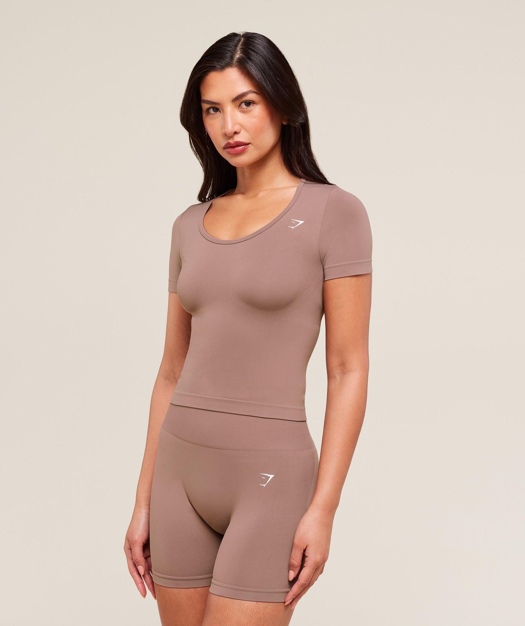 Gymshark Everyday Seamless Tight Fit Crew Neck Tee - Chestnut Pink Female Product Image