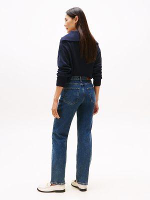 Dark Wash Mid-Rise Straight Jean Product Image