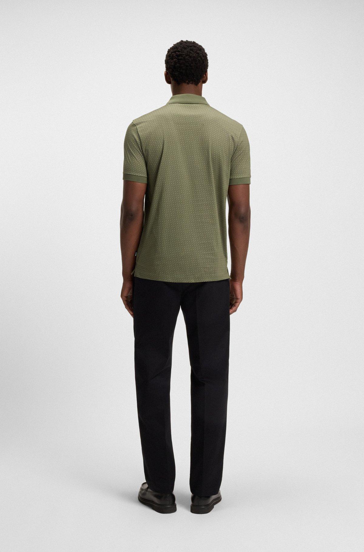 Mercerized-cotton polo shirt with two-tone monograms Product Image