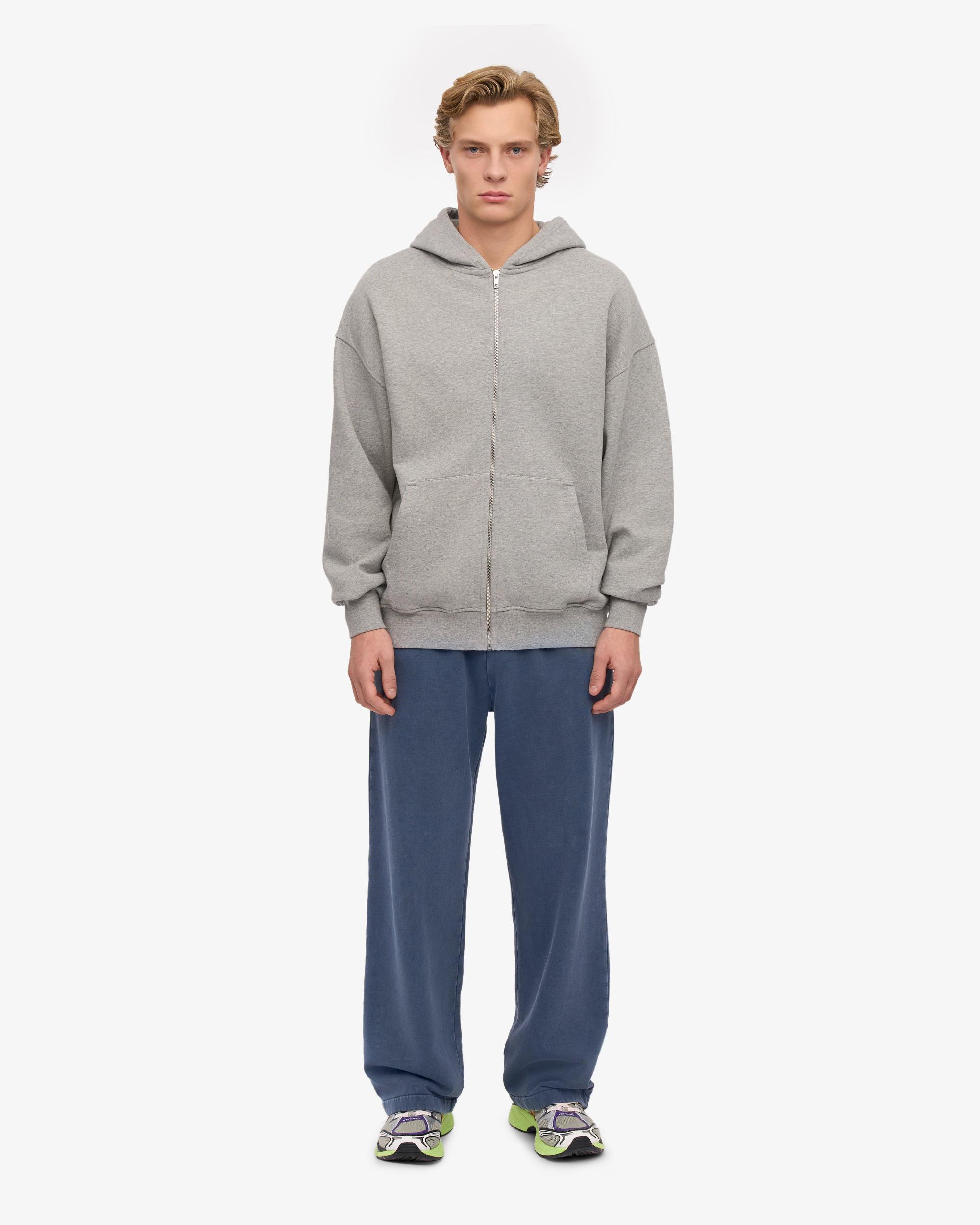 Organic Oversized Zip Hood - Heather Grey Product Image