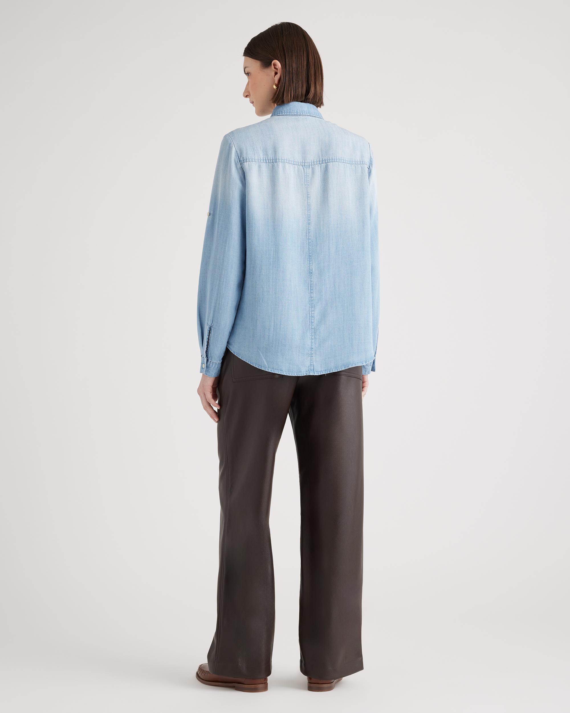 Quince | Women's Chambray Tencel Long Sleeve Shirt Product Image