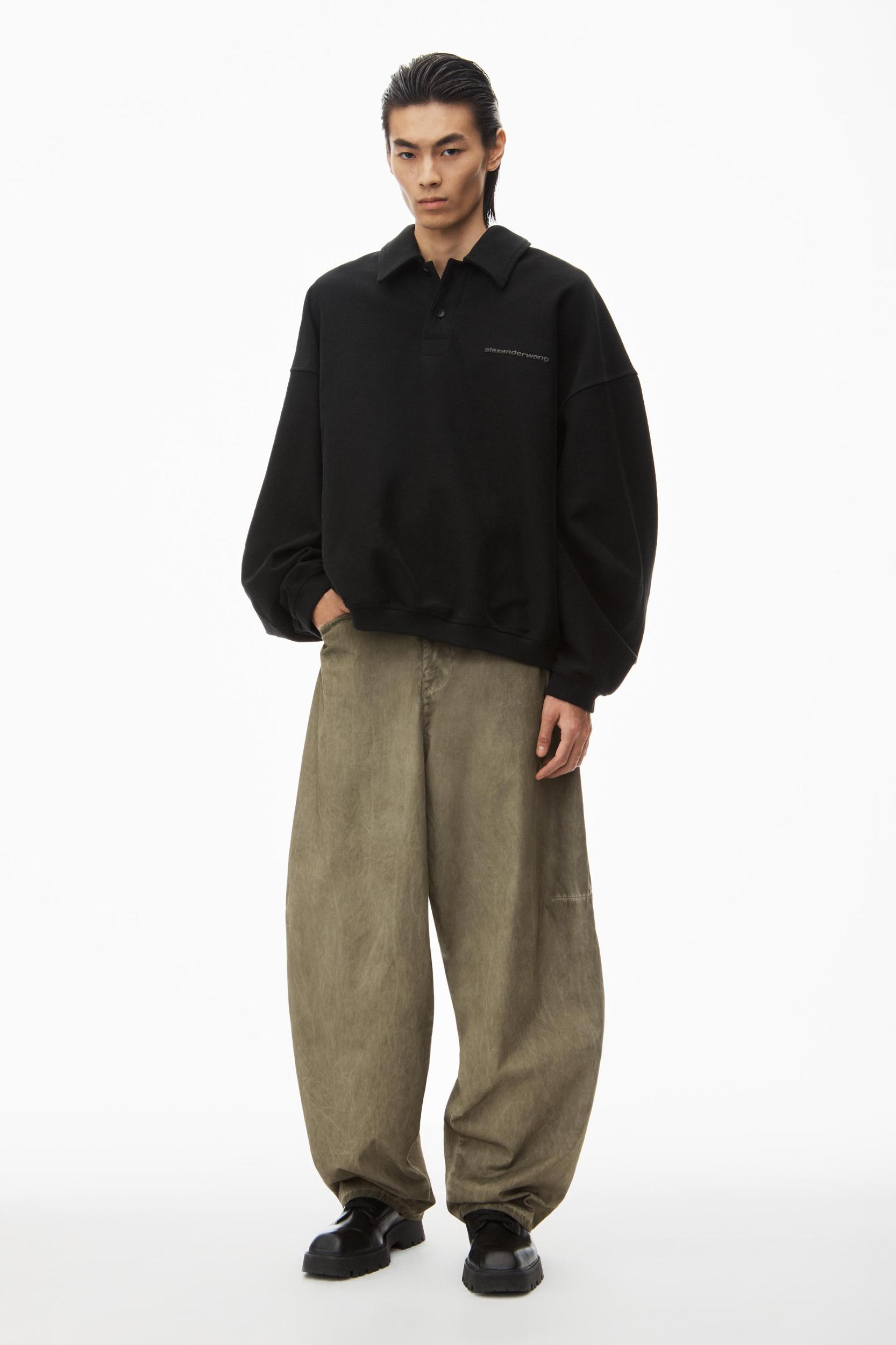 Puffed Logo Oversized Polo Top In Cotton Product Image