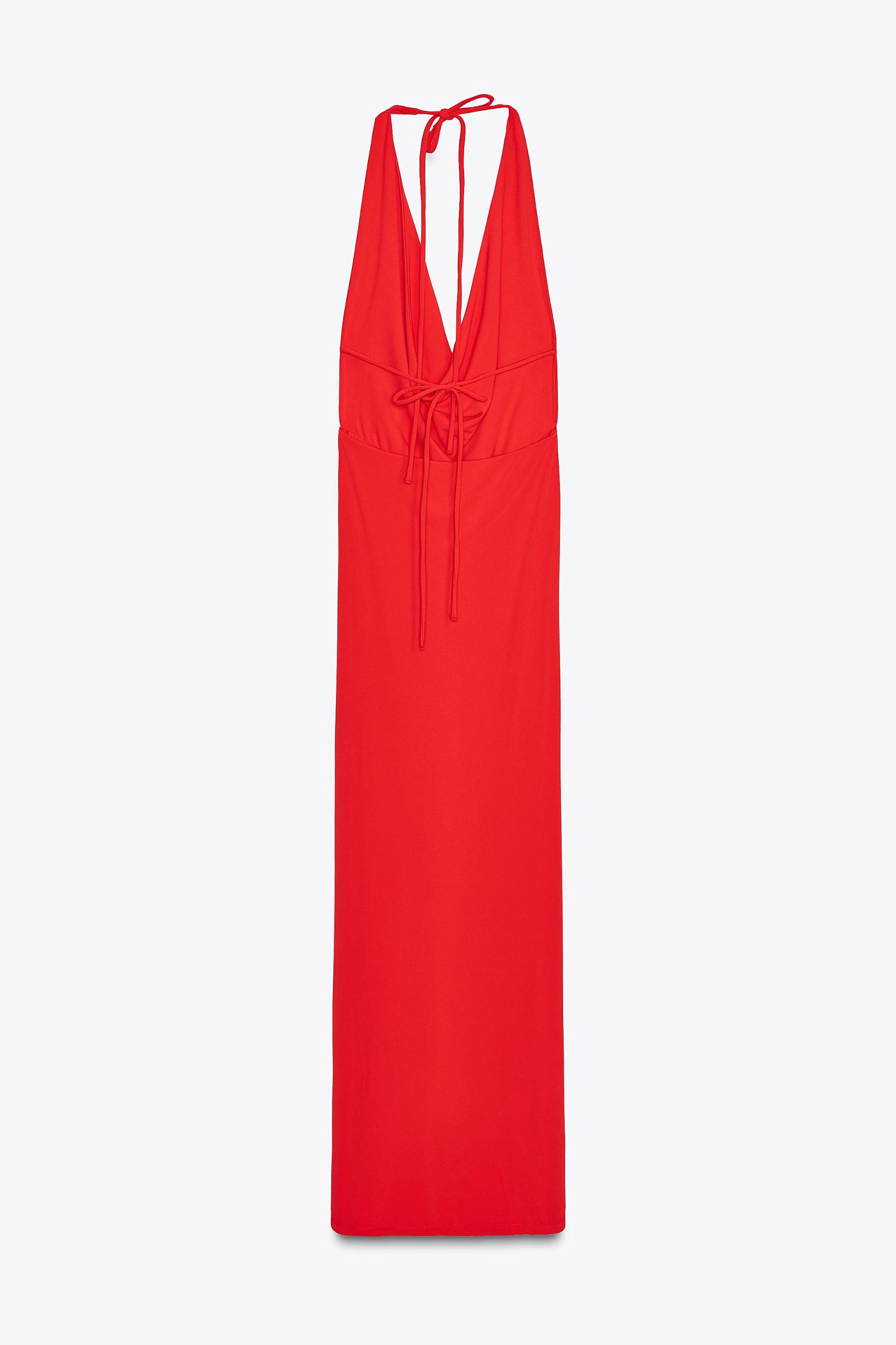 DRAPED HALTER MAXI DRESS Product Image
