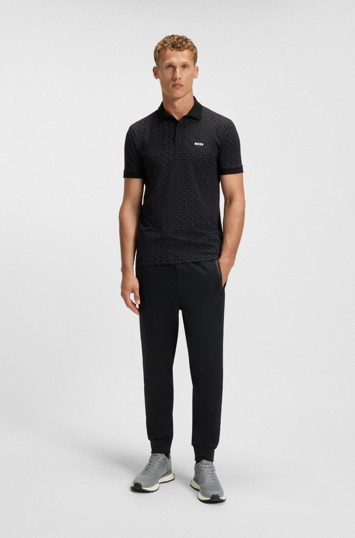 Mixed-material trainers with mesh details and branding Product Image