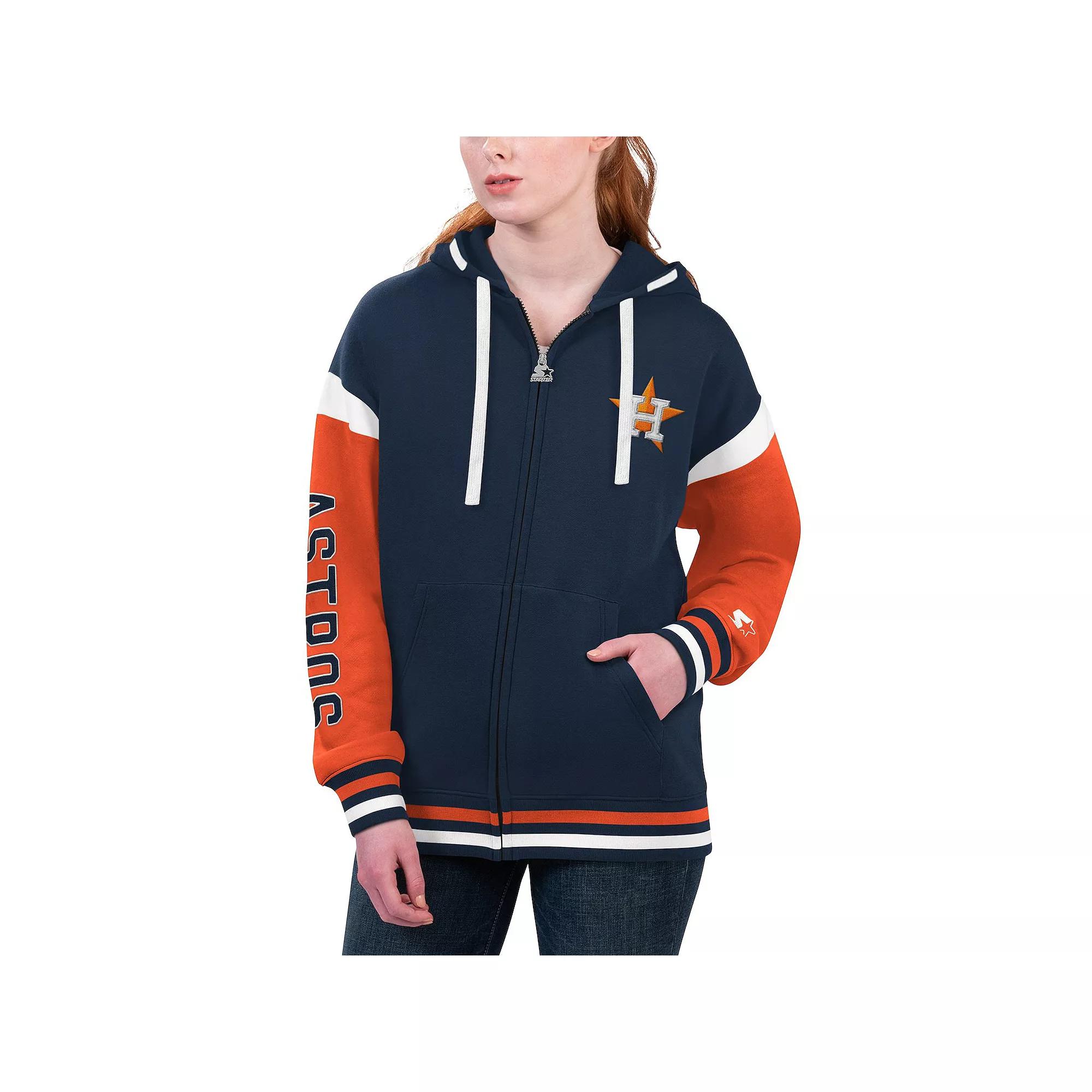 Women's Starter Navy Houston Astros Homestretch Full-Zip Hoodie,  Product Image