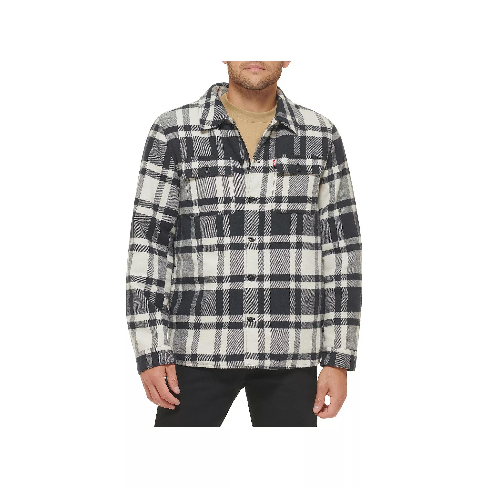 Men's Levi's® Quilted-Lined Shirt Jacket, Size: XL, Ivory Navy Woodsman Product Image