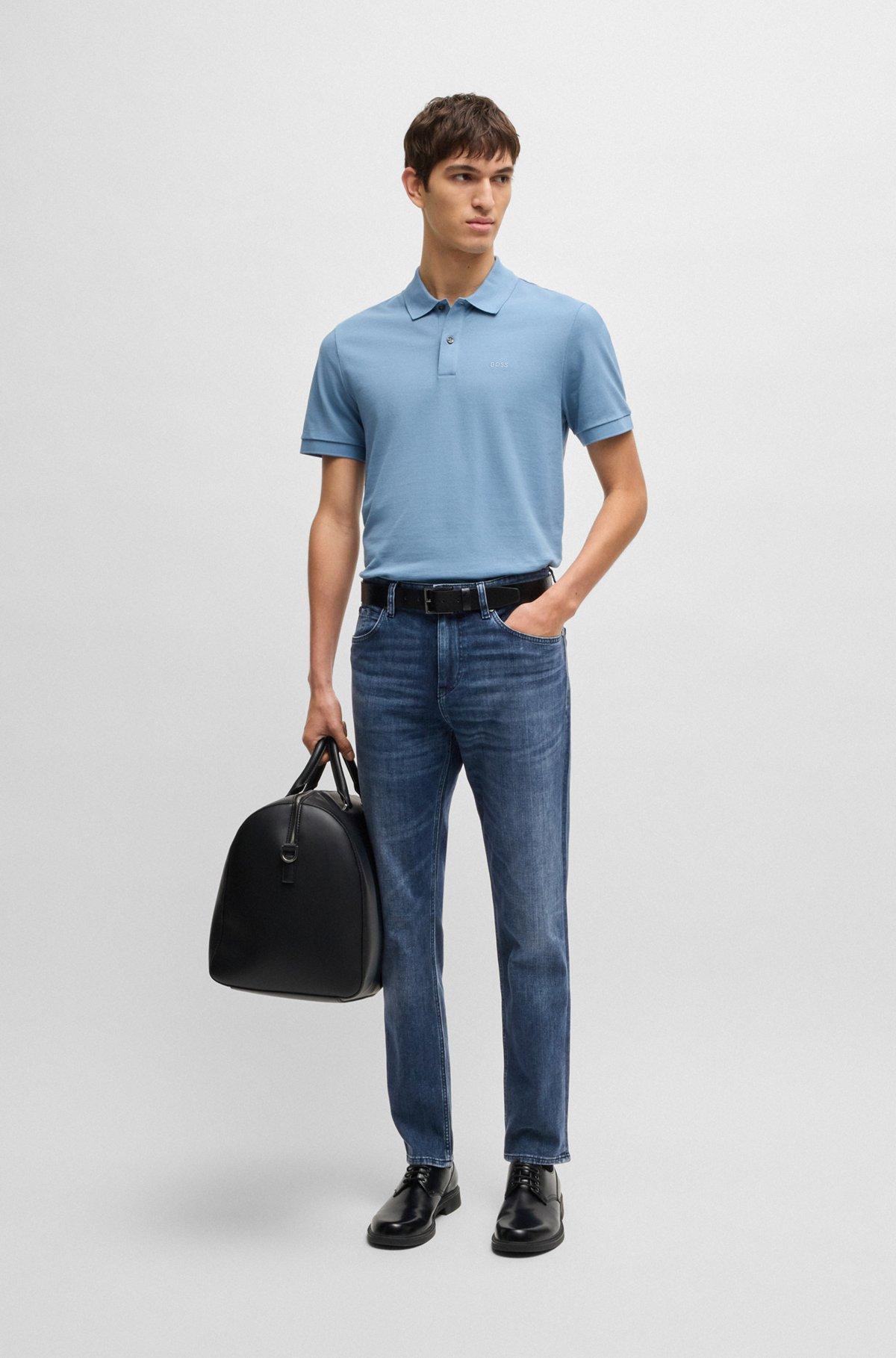 BOSS - Maine regular-fit jeans in blue Italian denim - Blue Product Image