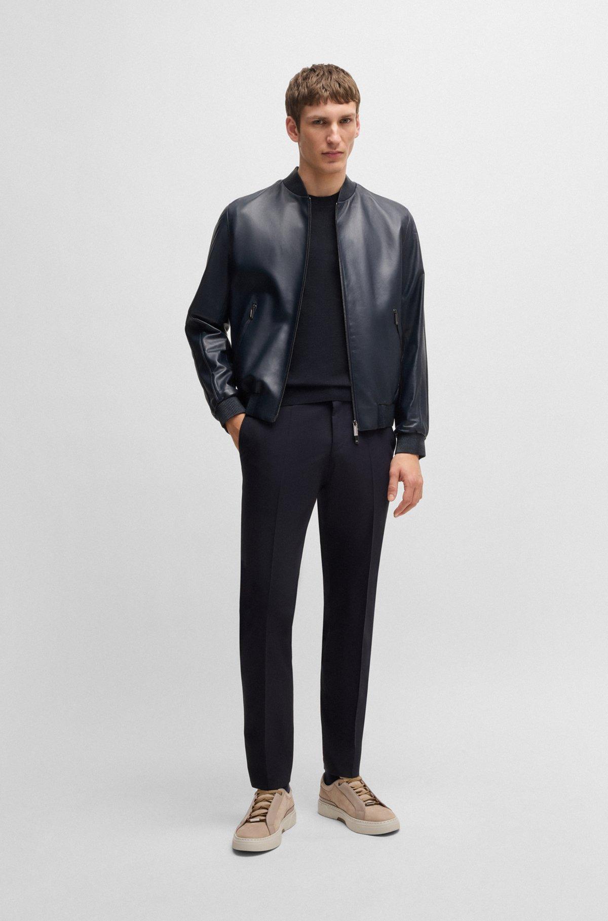 BOSS x ASTON MARTIN grained-leather trainers with hidden laces Product Image