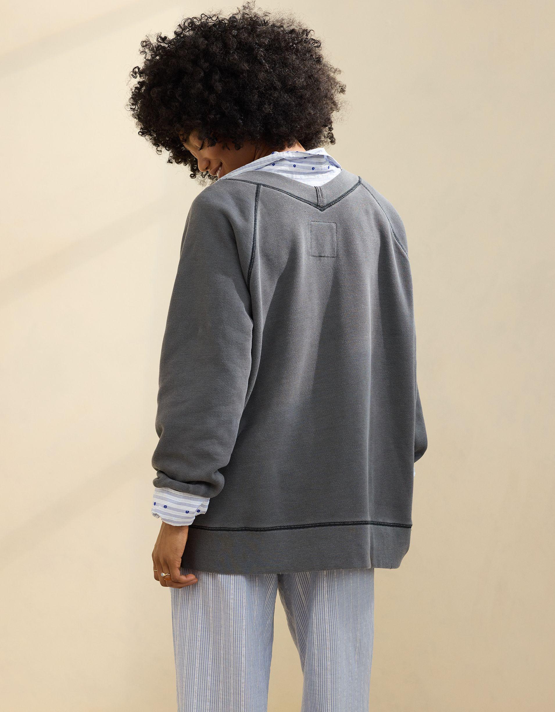 Aerie Downtime Textured V-Neck Sweatshirt Product Image