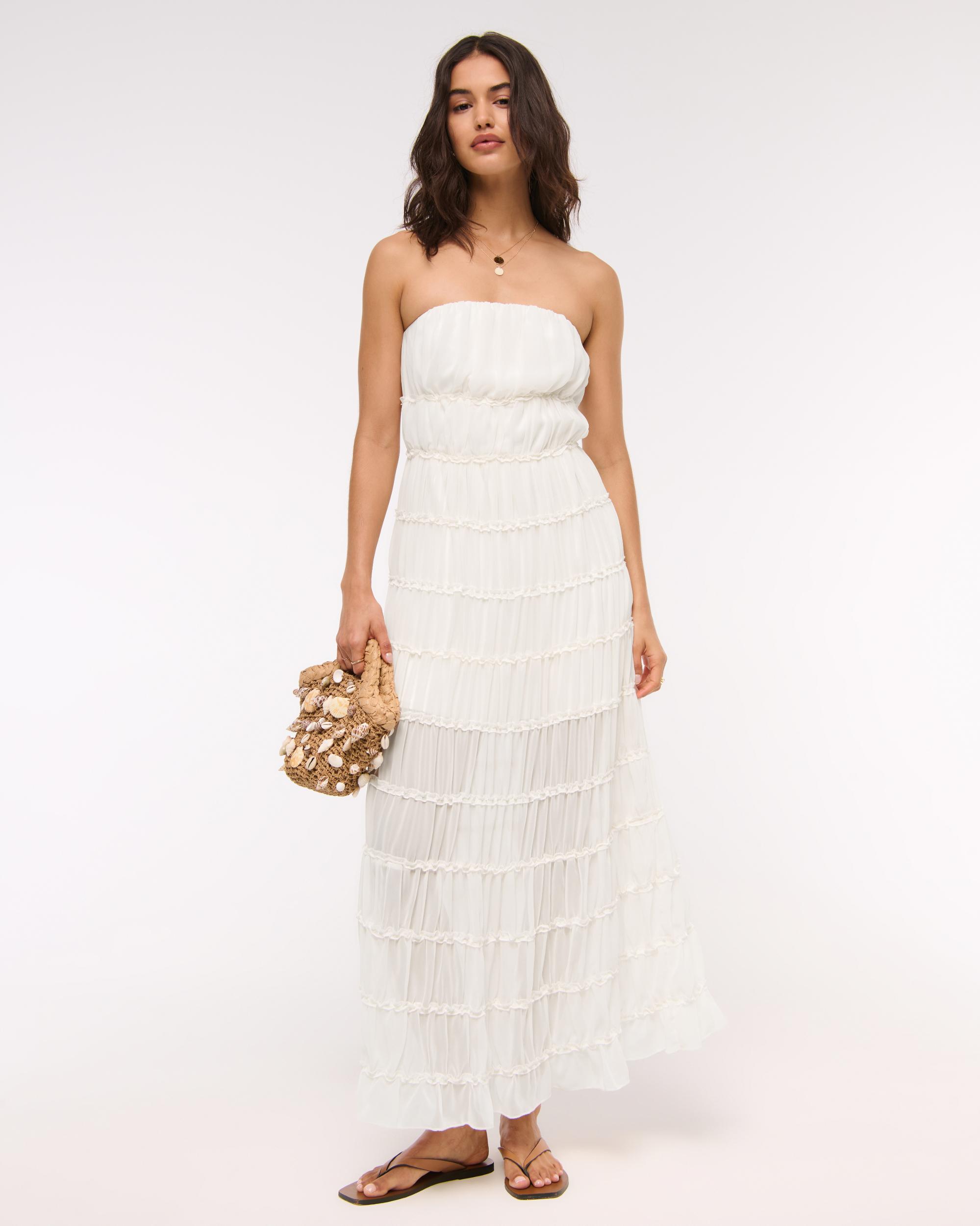 Strapless Ruffle Maxi Dress Product Image