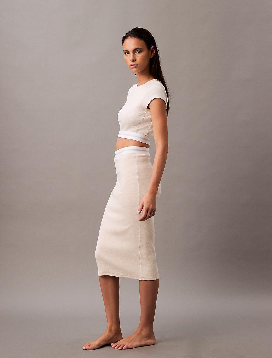 Cotton Stretch Rib Skirt Product Image