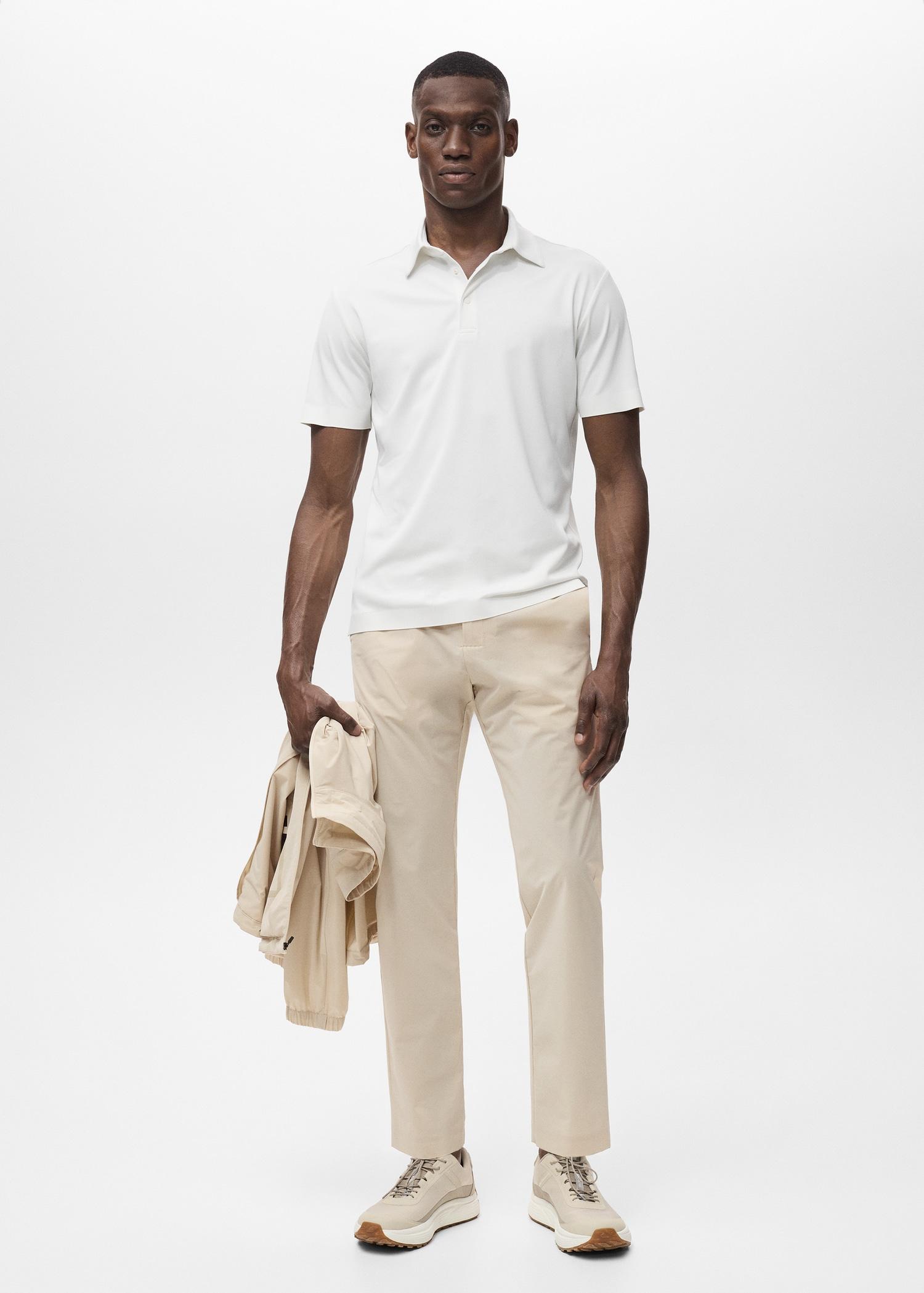 COOLMAX® slim-fit polo shirt - Men | MANGO USA Product Image