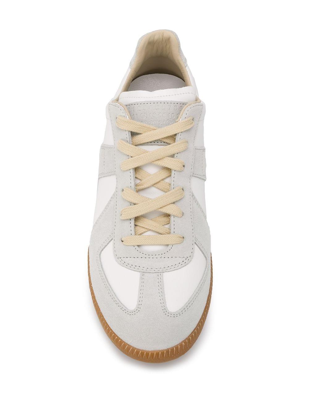 MAISON MARGIELA Replica Leather And Suede Sneakers In White Product Image