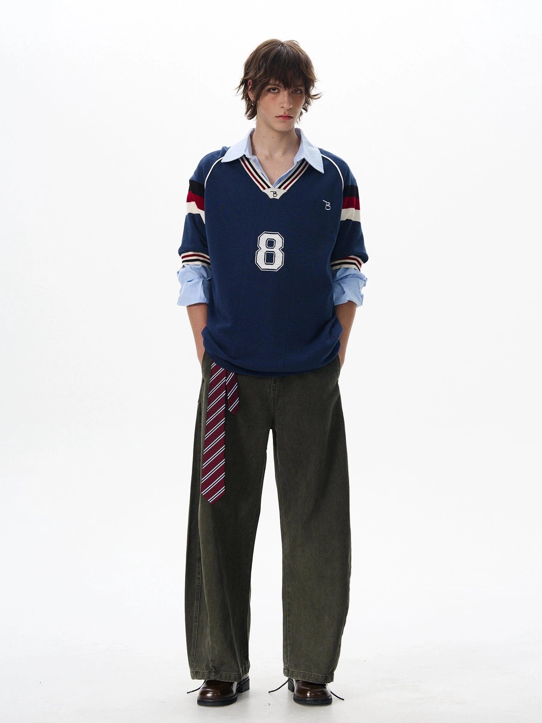 RT No. 18035 KNIT V-NECK 8 SHORTSLEEVE SWEATER Product Image