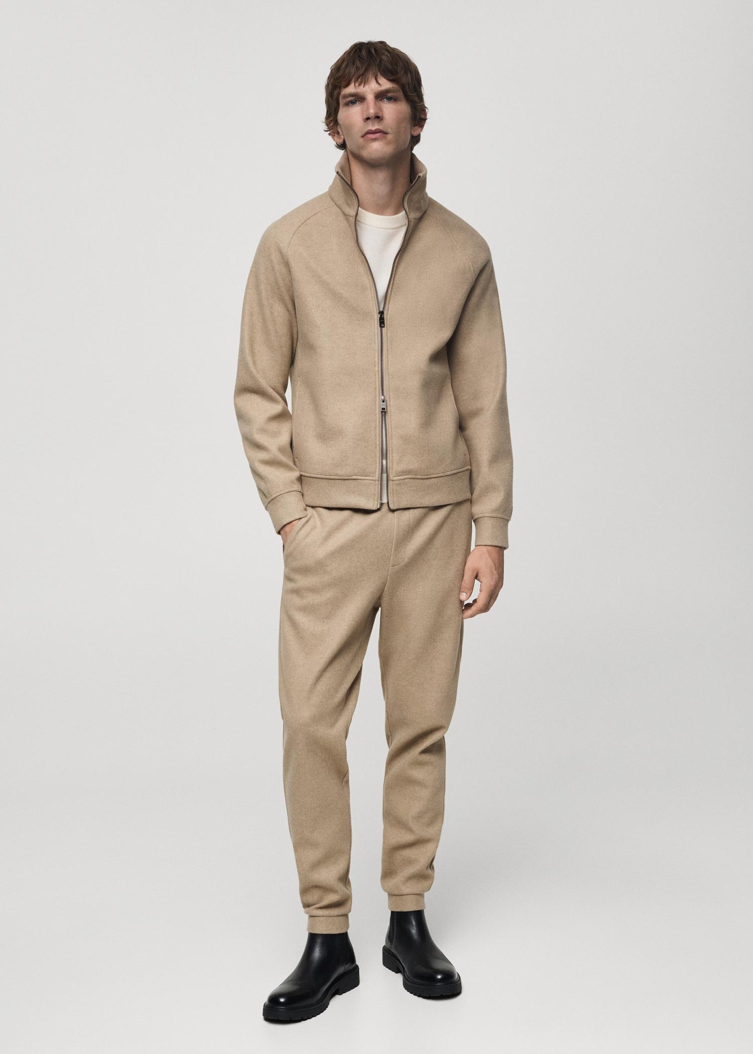 Regular-fit jacket with zip - Men | MANGO USA Product Image