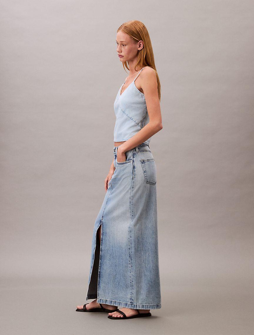 Denim Maxi Skirt  Product Image