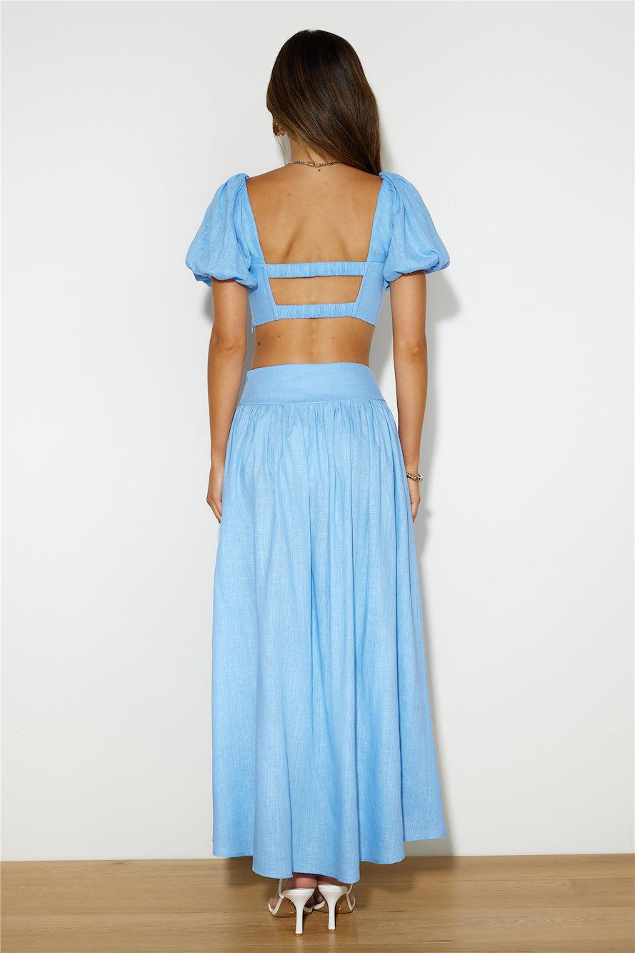 Her Vibe Maxi Skirt Blue Product Image
