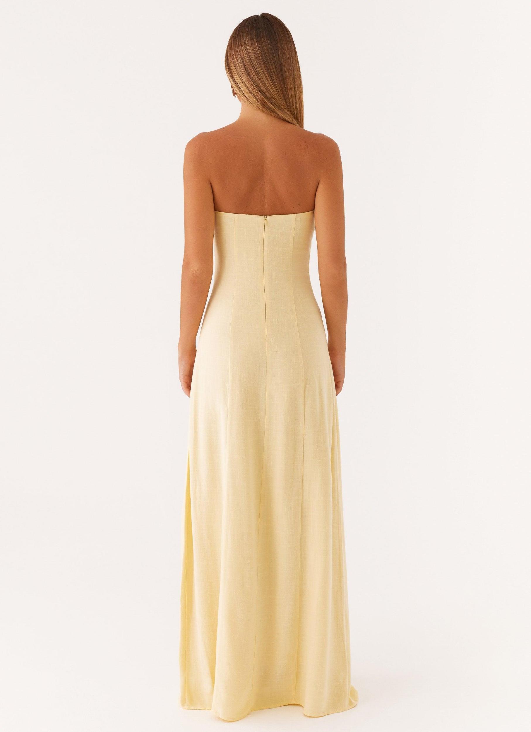 Tayla Linen Maxi Dress - Yellow Product Image