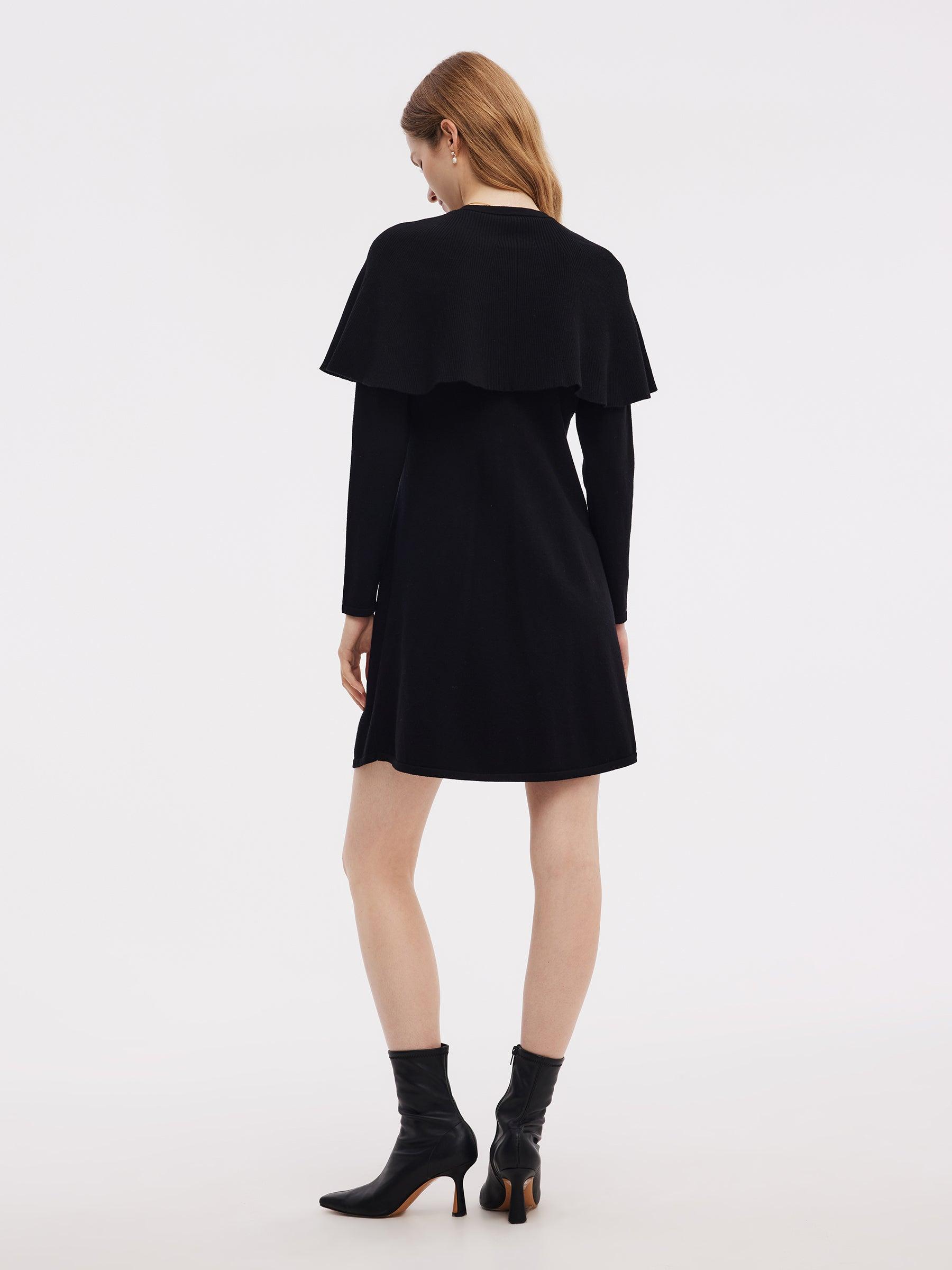 Tencel Blend Capelet Women Knit Mini Dress Product Image