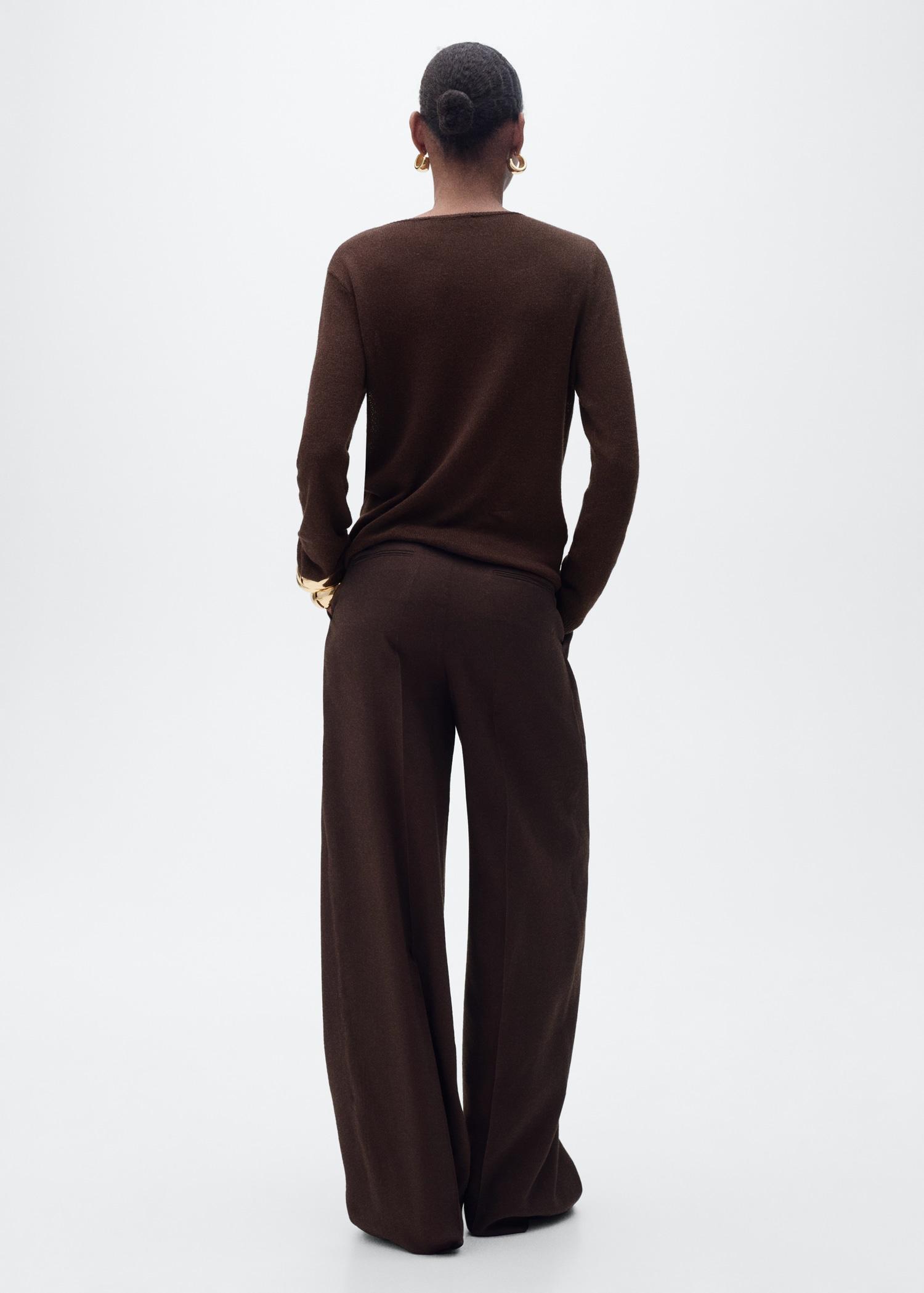 Linen-blend boat-neck sweater - Women | MANGO USA Product Image