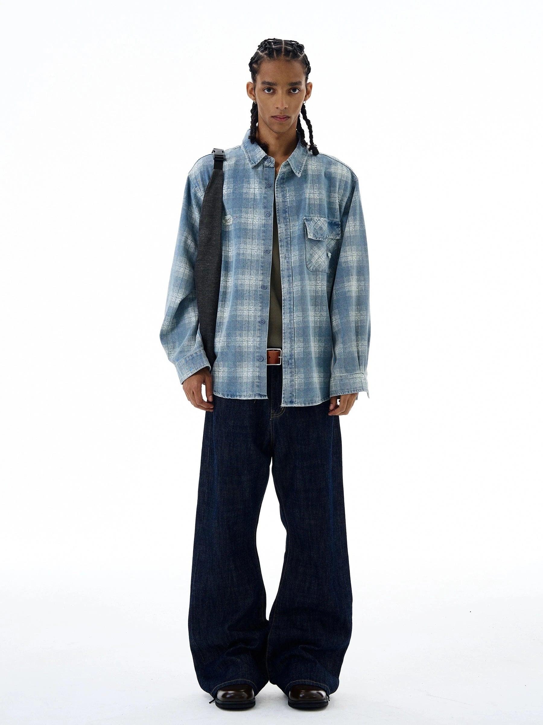 RT No. 19540 PLAID DENIM SHIRT JK Product Image